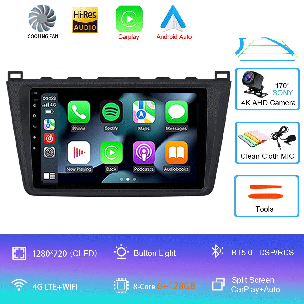 Android14 Carplay Auto Car Radio For Mazda 6 GH 2007 2008 2009 2010 2011 2012 Multimedia GPS Video Player Stereo 2din Head Unit