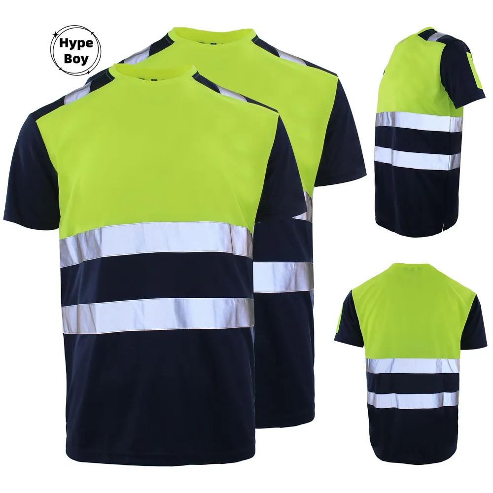 Рабочая рубашка повышенной видимости, Дышащая и быстросохнущая рабочая футболка, Светоотражающая футболка XXL