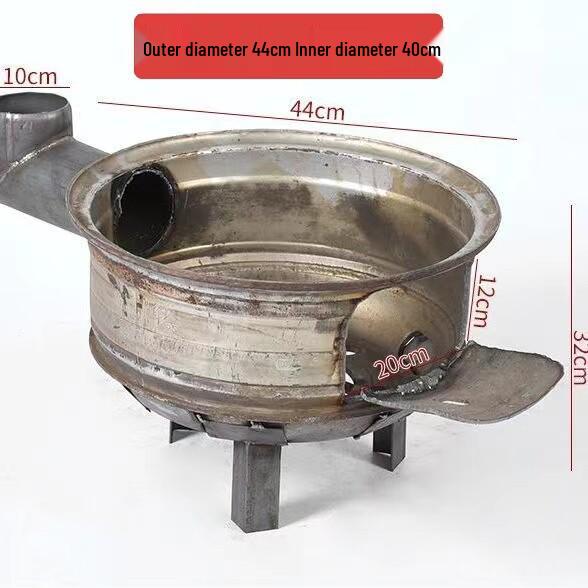 Upgraded Outdoor Dual-Use Firewood and Charcoal Stove with Thickened Steel Wheel Design