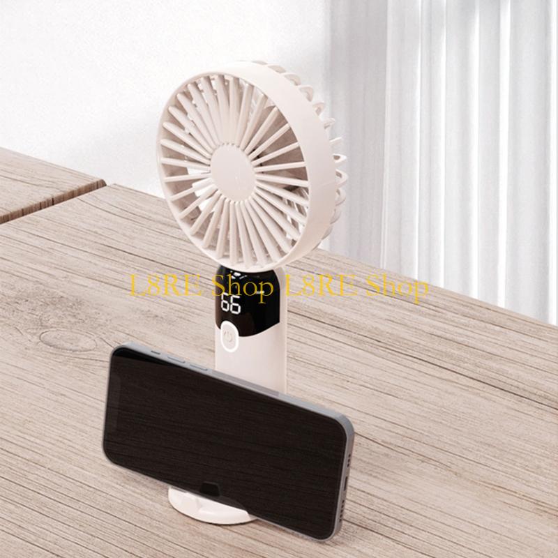 L8RE Portable Fan Powerful Handheld Fan 6 Speed Small Desk Fan Digital Display