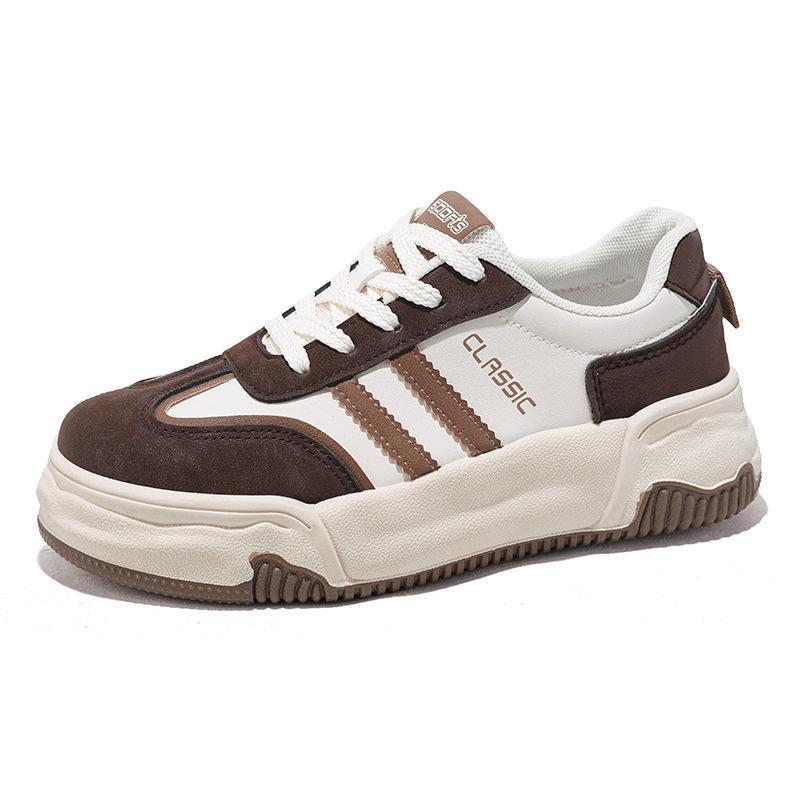Thick-soled Little White Shoes New Spring Super-fire Height Increase Breathable and Versatile Women's Flat-soled Shoes Casual Sports Board Shoes