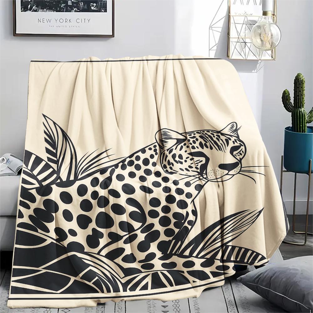 Cats and Leopards Print Flannel Blanket,High Quality Comfortable for All Seasons,Home Decor,Warmth and Comfort,Perfect for Christmas Gifts