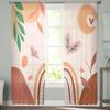 Valentine'S Day Love Abstract Plants Tulle Voile Curtains for Bedroom Living Room Window Curtain Sheer Curtains Organza Drapes