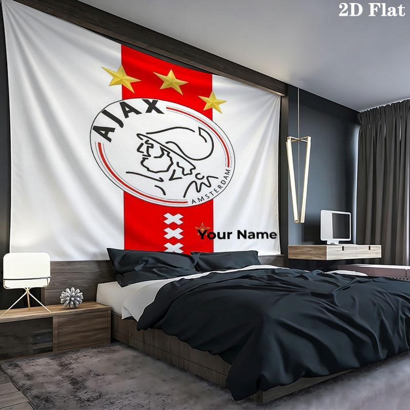 AFC Ajax Custom Name Wall Tapestry Aesthetic Wall Hanging Printed Fabric Blanket Decorative Tapestries for Bedroom Living Room Home Decor