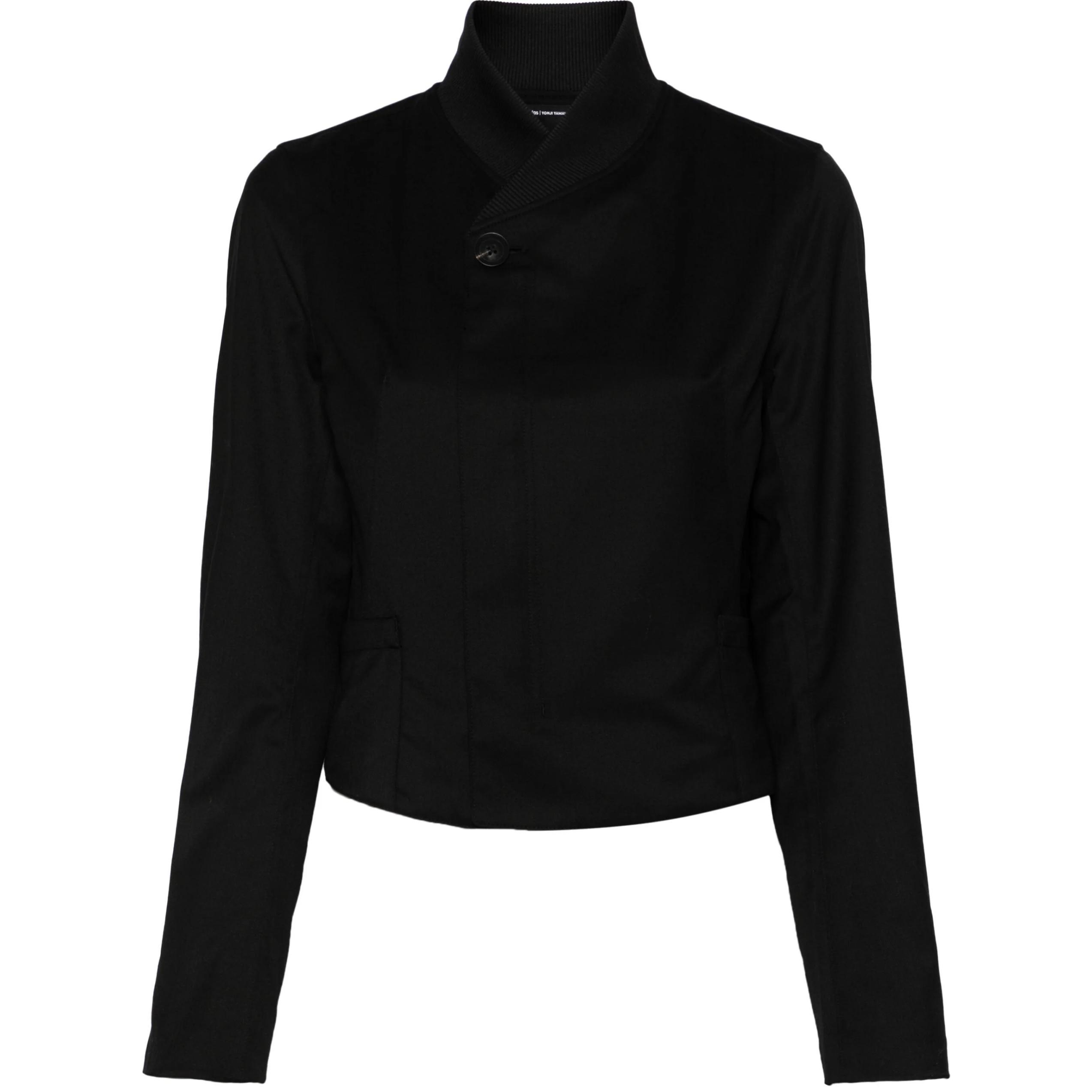 

Y-3 Solid Color Logo Stand Collar Long Sleeve Jacket Women jackets Black IW7459 XS