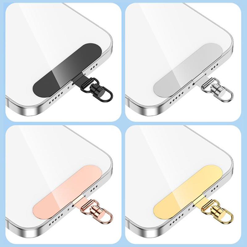 Steel Phone Lanyard Gasket Patch Anti-Lost Anti Fall Mobile Phone Rope Card Metal Clip Strap Hang Cord Tab Accessories