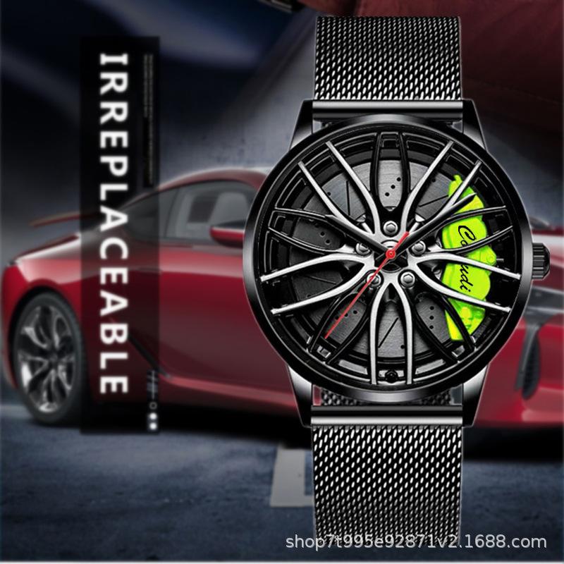 Fashion Luminous Watch Men's Hollowed Out Car Wheel Hub Business Waterproof Quartz Luxury Clock Wristwatch Sports High Quality