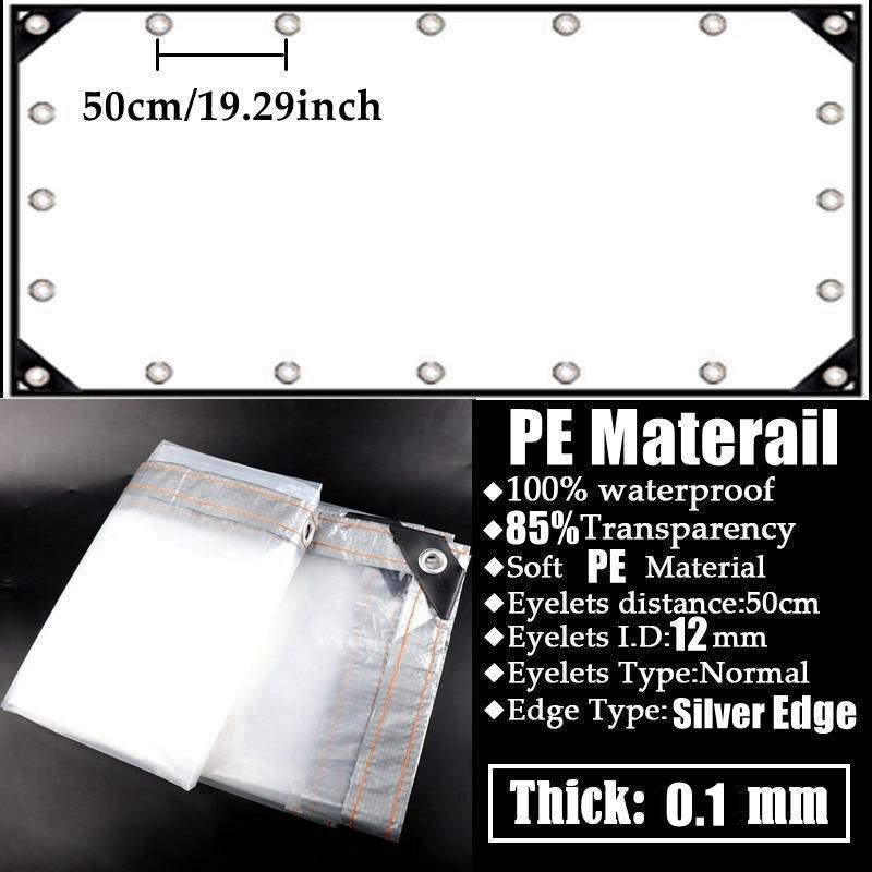 85% Clear PE Rainproof Cloth Home Window Transparent Windproof Screen Keep Warm Film Outdoor Pergola See Through Tarp Curtain