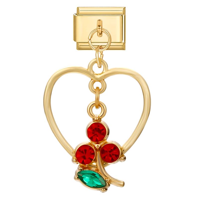 Butterfly Cat Paw Heart Shell Crown Gold Color Pendant Italian Charm Link Fit 9mm Bracelet Stainless Steel Women DIY Making Gift