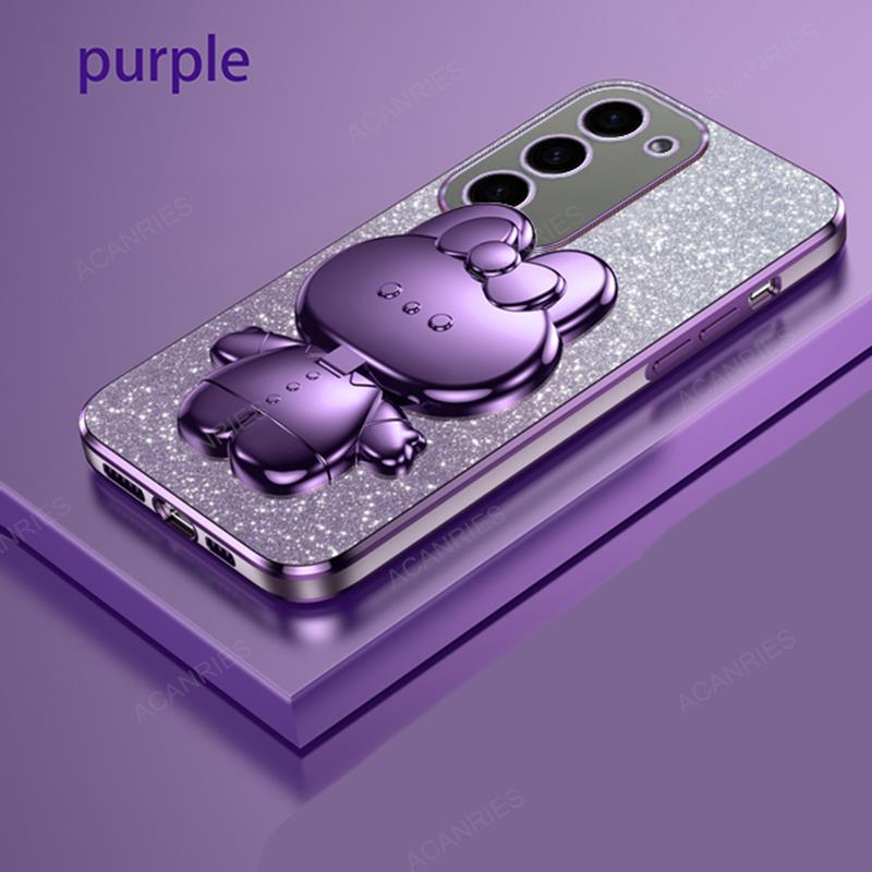 

Милый 3D Кролик Макияж Зеркало Подставка Покрытие Чехол Для Samsung Galaxy S23 Ultra S22 Plus 5G S21 S20 FE Защитная Задняя Крышка S 23 22 S20