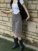 Korea Chic Spring French Retro Skirt Women High Waist Plaid Mid-Length Skirt Female Casual Vintage Designer Y2k Skirt 2024 New