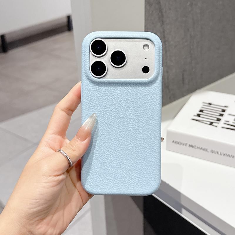 Luxury Leather Texture Soft Phone Case For For Iphone 11 12 13 14 15 16 17 Pro Max Plus Air Shockproof TPU Bumper Back Cases Cover