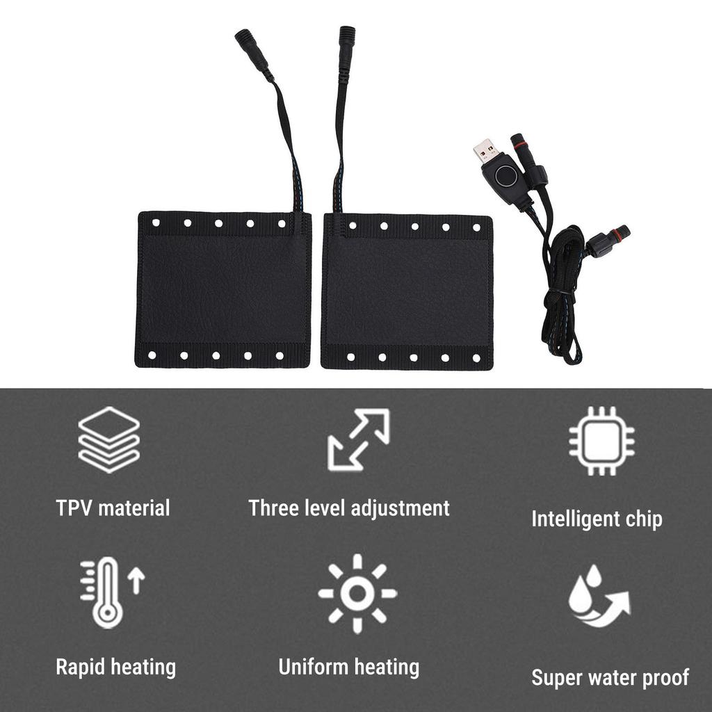 USB Heated Motorcycle Grips Cover Fast Heating Handlebar Universal ATV Hand Warmers 3 Heat Settings IP67 Water Proof