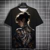 Tattooed girl pattern t-shirt cartoon 3d print oversized sports shirt top