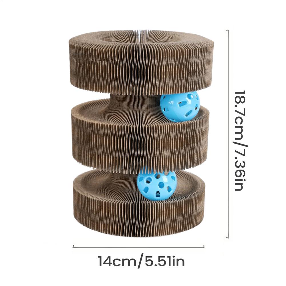 Cardboard Cat Scratcher Interactive Foldable Magnetic Pet Games With Balls Scratching Cat Toys For Scratching Indoor Outdoor