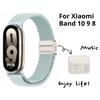 Loop Nylon Strap For Xiaomi Smart Band 10 9 Adjustable Magnetic Buckle Mi Band 9 Bracelet Weave Wristband for Mi Band 8 Accessories
