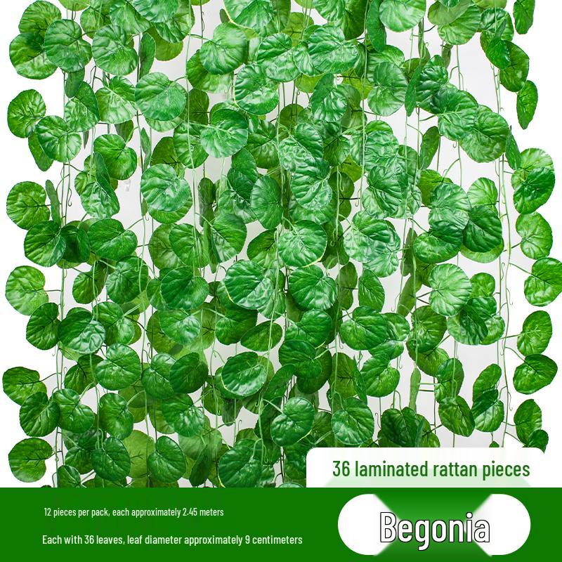 Rattan Pothos Artificial Leaf Vine for Indoor AC and Water Pipe Decoration