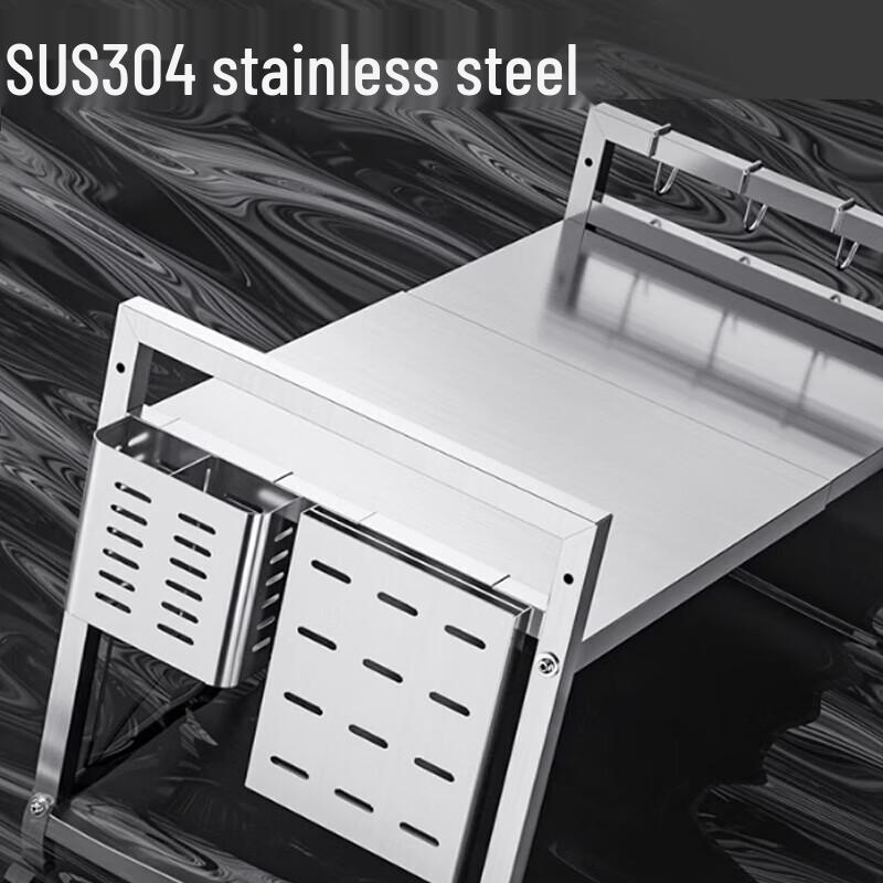 Extendable 2-Tier Carbon Steel Kitchen Microwave Shelf