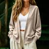 Women's V-Neck Long Sleeve Cardigan with Pockets Casual Loose Fit Color