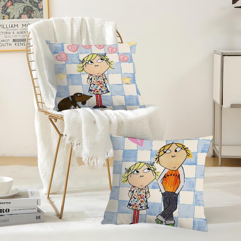 Anime Ccharlie And Llola Pillow Case Suitable For Bedrooms Living Rooms Cars Home Decoration