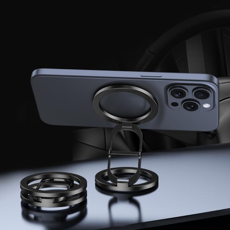 multifunction Magnetic Phone Stand Double Magnetic Designs Phone Stand for Secure Hold Adjustable Angles Stand for Car/Gym Use