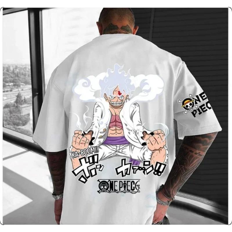 Anime Cotton Luffy Tshirt Top Men Cotton T Shirt Summer Women Men Cotton Oversized Tshirt for Men Clothes