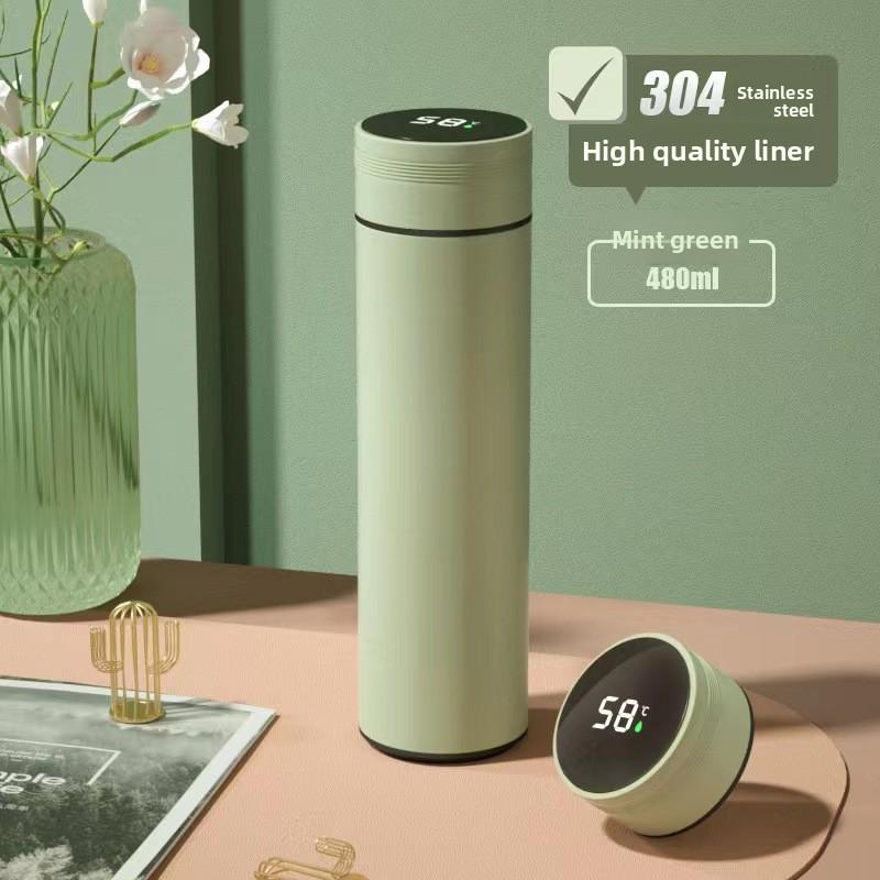 Smart Temperature Display Insulated Travel Mug With Tea Strainer For Office Use