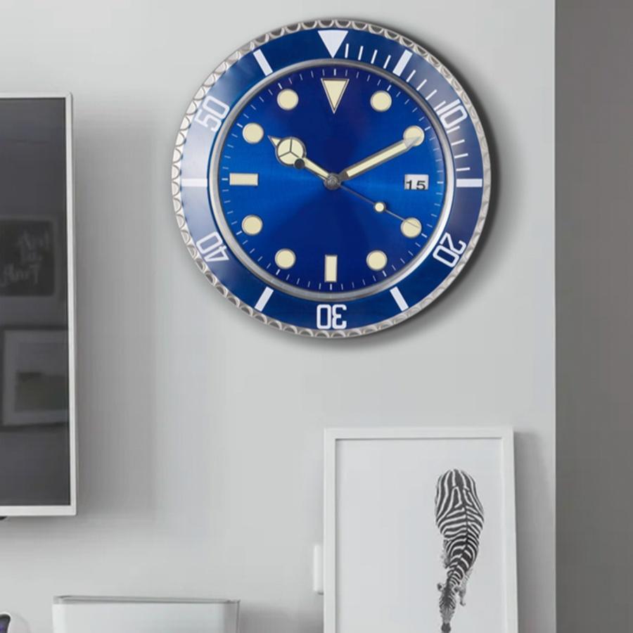 Europäischer Stil Minimalistische Und Modische Quarzuhr, Metall Moderne Leuchtende Wanduhr, Wohnzimmer Dekoration, Kreative