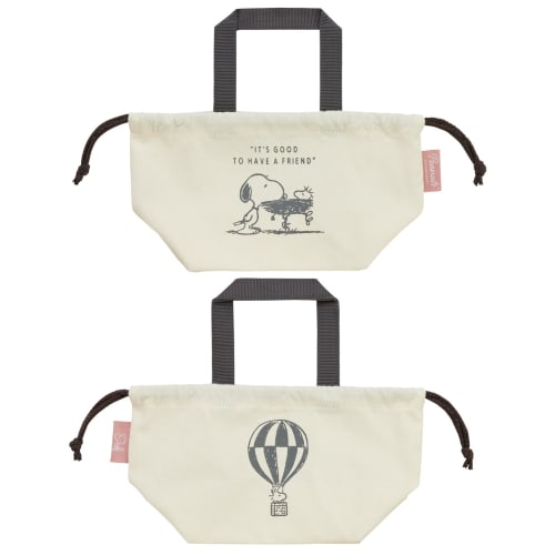 Skater 3-Piece Storage Container Set (280ml, 400ml) with Drawstring Bag, Snoopy Badge, KSLGD2-A