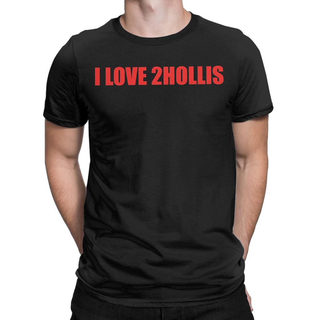 Genial Ich Liebe 2Hollis T-Shirts Herren Rundhals Baumwolle T-Shirt Kurzarm T-Shirts Übergröße Kleidung