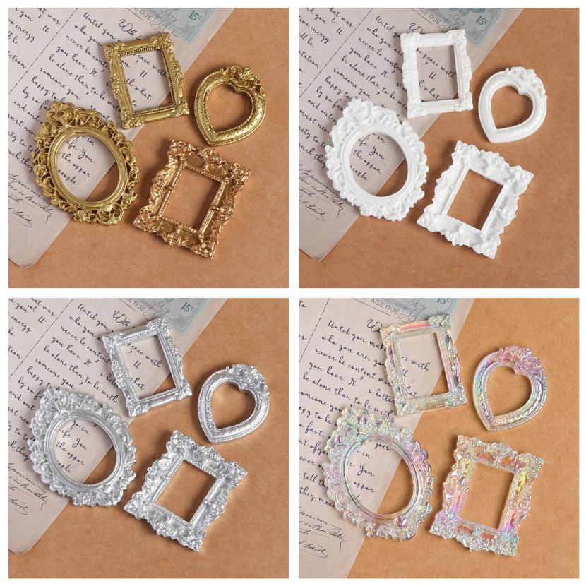 16pz Mini Cornici per Foto Stile Barocco Modello Miniatura Cornice per Foto Decorazione Artistica Sfondo Fotografico Oggetto di Scena Custodia per Telefono Fai da Te