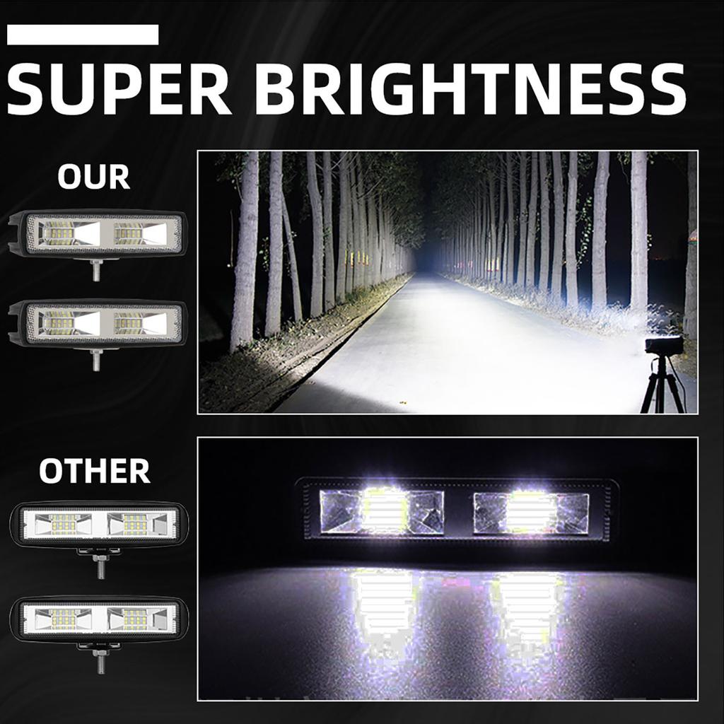 30W Car Work Light LED Bar Auxiliary Headlight 12-30V Spotlight Day Running Light 16SMD for Truck Offroad SUV ATV White 6000K