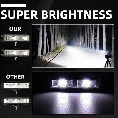 30W Car Work Light LED Bar Auxiliary Headlight 12-30V Spotlight Day Running Light 16SMD for Truck Offroad SUV ATV White 6000K