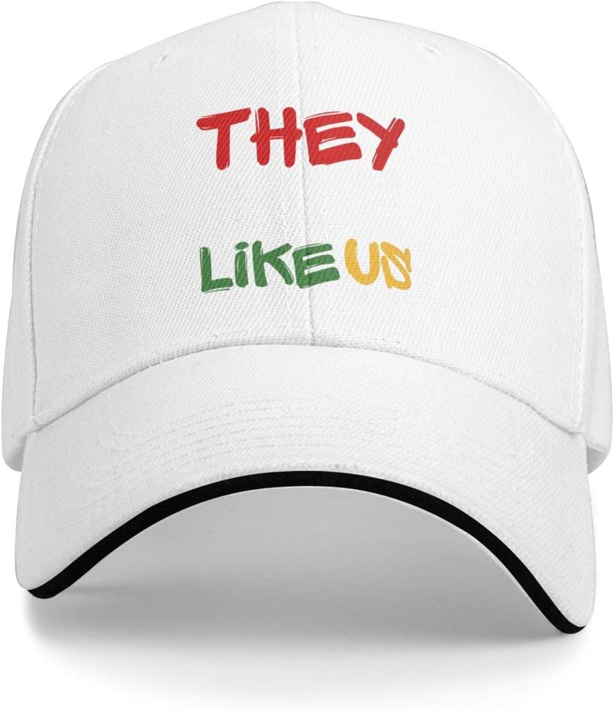 They Not Like Us Graphic Baseball Cap Polyester Adjustable Snapback Hat for Adult Outdoor