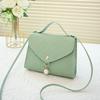 Autumn New Simple Women's Mobile Phone Bag Fashionable Shoulder Messenger Bag Idle Solid Color Pearl Small Square Bag