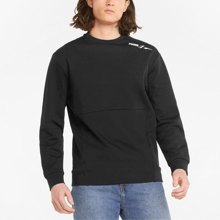 Puma Logo Solid Crew Neck Sweatshirt Men Tops Black 849544-01