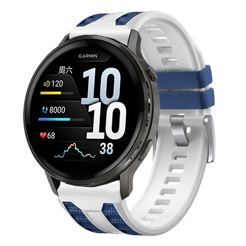 Bracelet en Silicone Bicolore 22mm Pour Garmin Venu 4 45mm/Forerunner 570 47mm, Bracelet de Remplacement Respirant Doux Imperméable