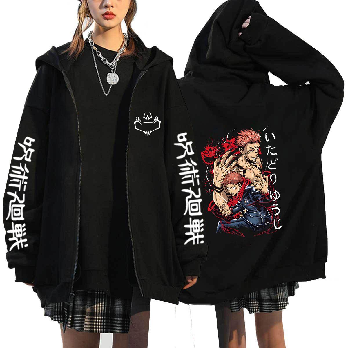 

Satoru Gojo Cool Printed Hooded Jujutsu kaisen Anime Zipper Jackets Men Women Casual Zipper Hoodies Harajuku Unisex Sweatshirt 4XL чёрный/оранжевый
