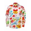 New Christmas Men's 3D Printed Formal Shirt Christmas Tree Santa Claus Pattern Long Sleeve Shirt Fashion Men's Shirt
