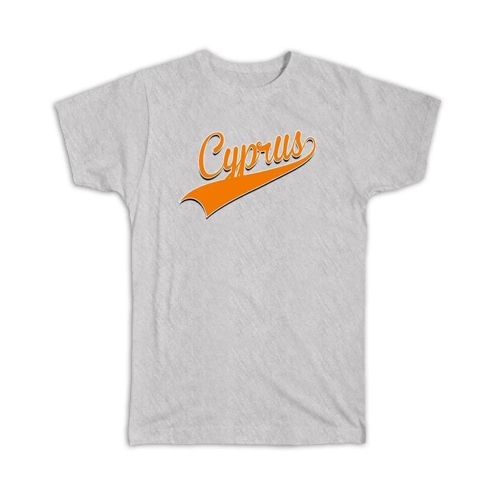 Gift T-Shirt : Cyprus Flag Varsity Script Baseball Beisbol Country Pride Cypriot 2XL