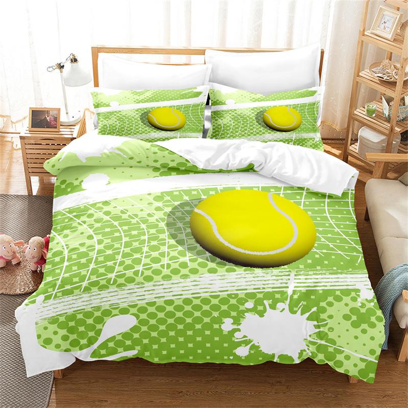 Tennis Bedding Set Sports Theme Green Duvet Cover Set 3d Bedding Fashion Design Bed Set Children Queen Duvet Cover Bedding Sets