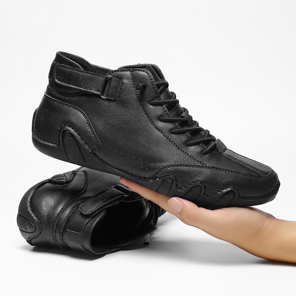 Men's High-Top Casual Winter Boots - Plush Velvet Lined Martin Shoes