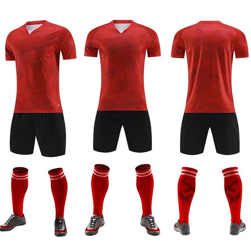 New Football Jersey Set Boys And Children'S Game Training Clothing Women'S Jersey Breathable Primary School Adult Short-Sleeved Jersey