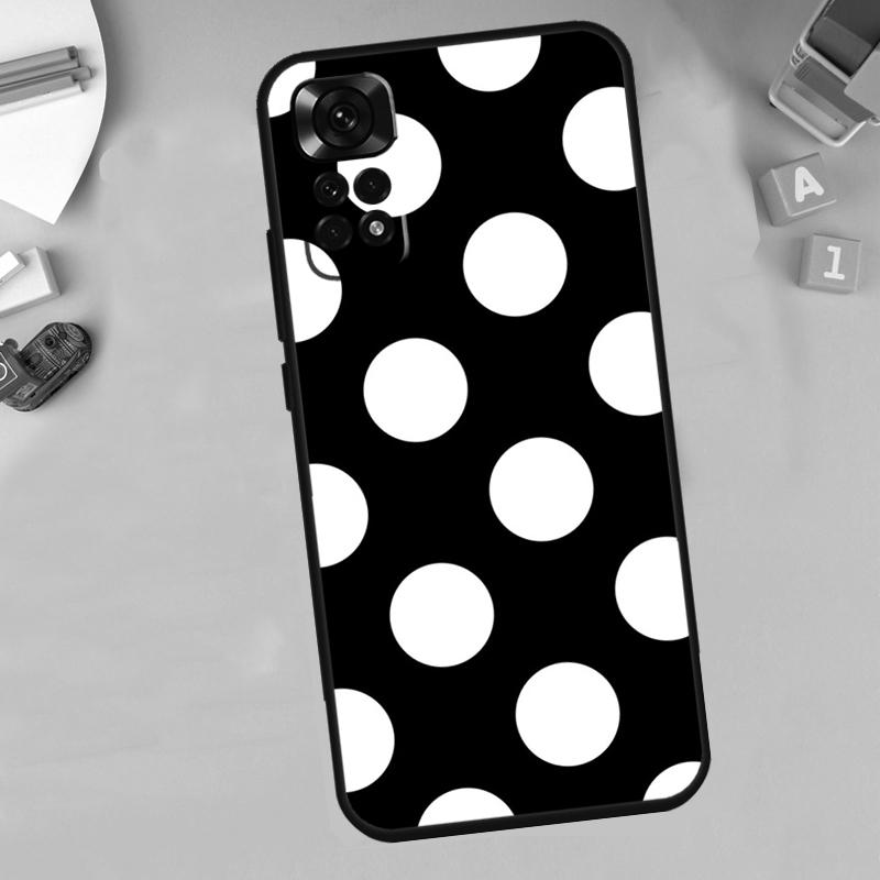 Black And White Polka Dot For Xiaomi Redmi Note 14 10 11 12 13 15 Pro Plus Phone Case For Redmi 15C 14C 10C 12C 13C 15