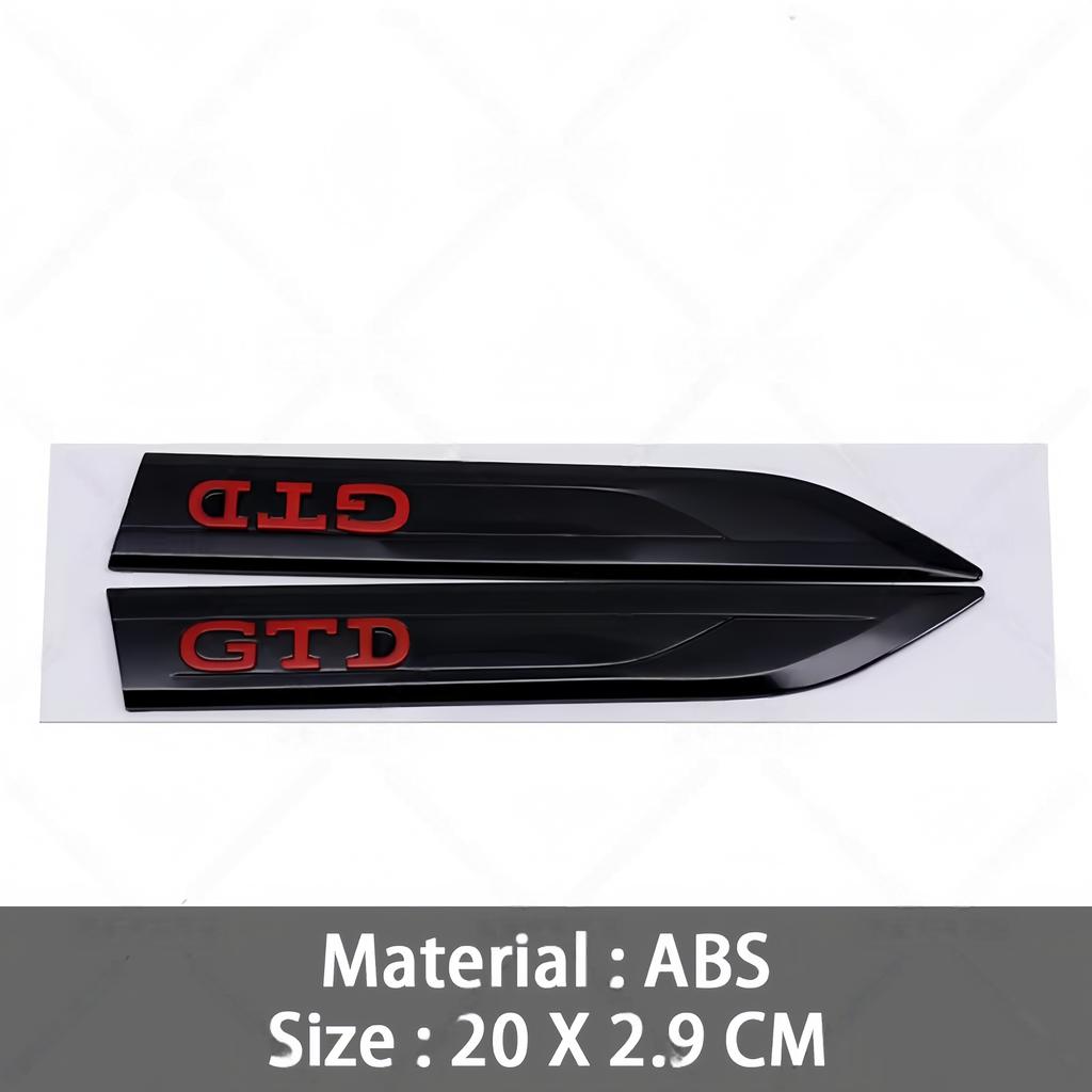 3D ABS  GTI GTD Emblem Decal Car Door Side Fender Badge Sticker High-Quality Automotive Exterior Accessories