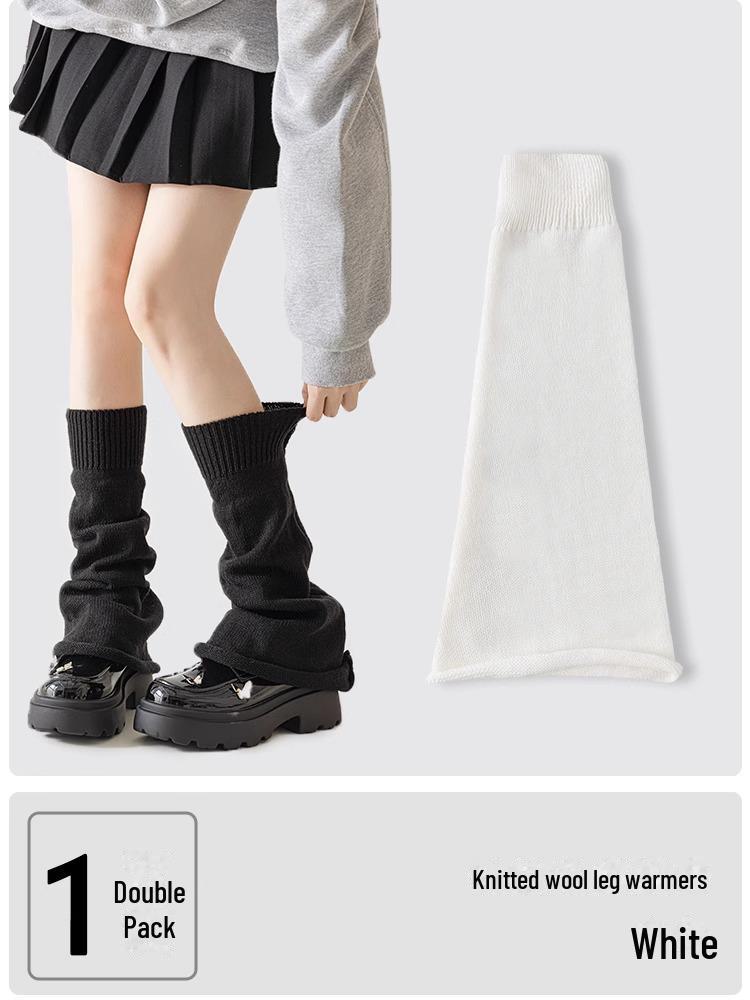 

Женские белые вязаные носки, расклешенные, широкие, стиль Y2K, осень/зима, носки JK Calf белый