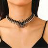 Gothic Punk Rhinestone Spider Jewelry Set for Halloween (Necklace, Bracelet, Ring) Unisex