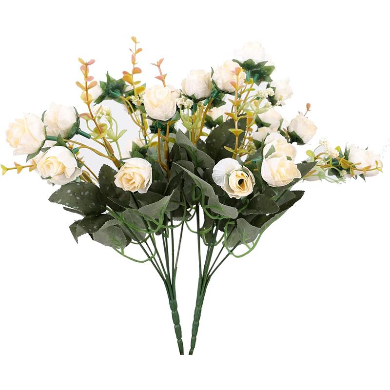 1/2PCS Artificial Flowers Little Rose Silk Flowers Plastic Flowers Plant Home Hotel Wedding Christmas Office Tables Decoration