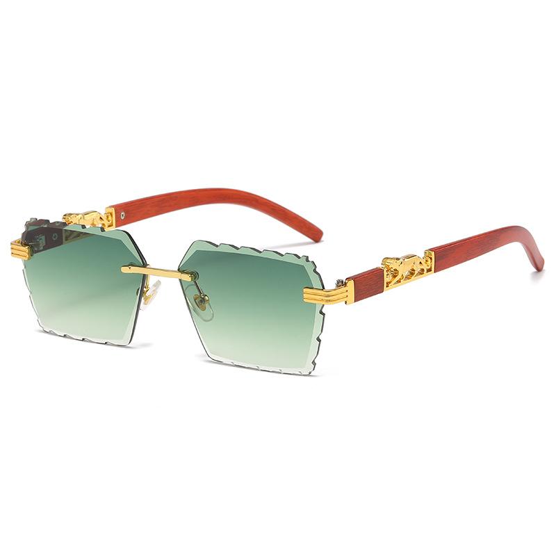 Occhiali da Sole Rettangolari Punk Senza Montatura con Motivo Ondulato Uomo Moda Vintage Trendy Occhiali da Sole Occhiali Senza Montatura UV 400