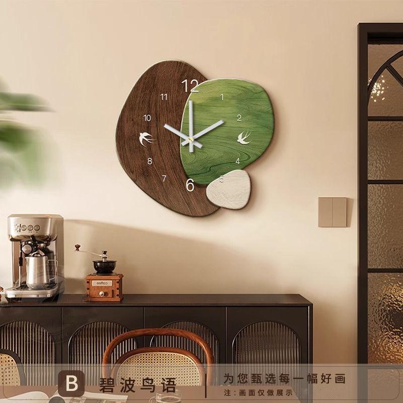 2025 New Decorative Painting Clock Antique Dining Living Room Wall Hanging Clocks Watch Home Decoration